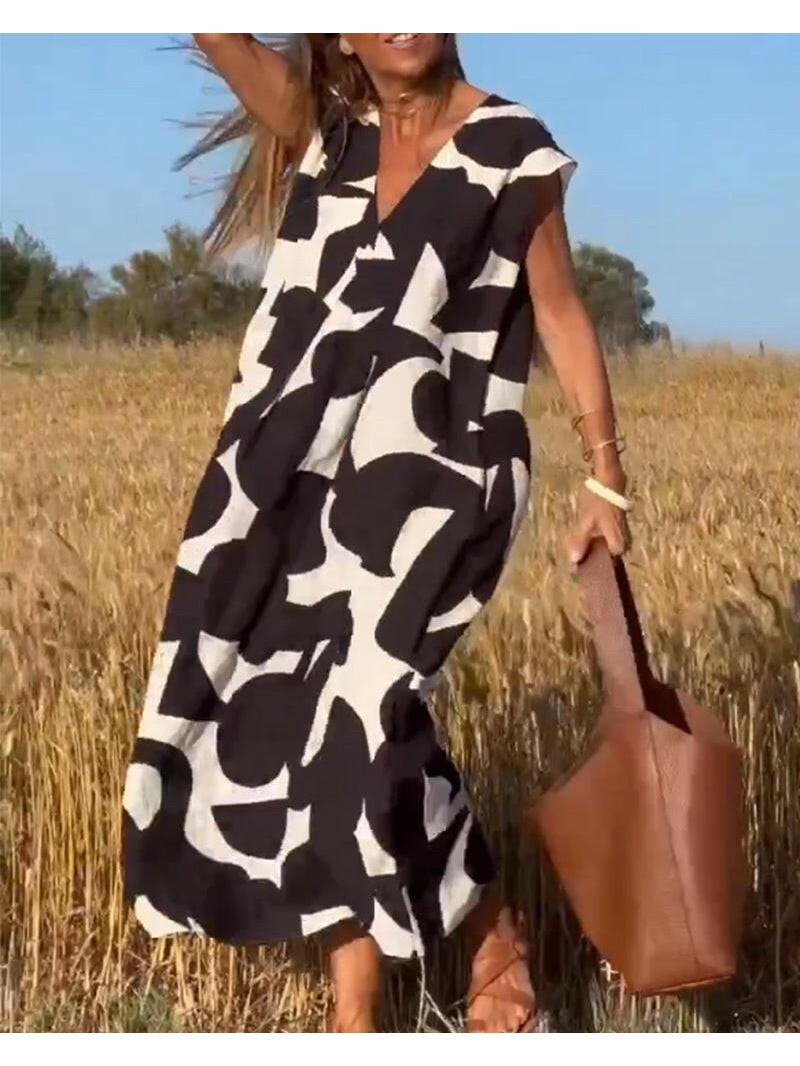 Alina | Abstract Maxi Dress - ginlerie 0