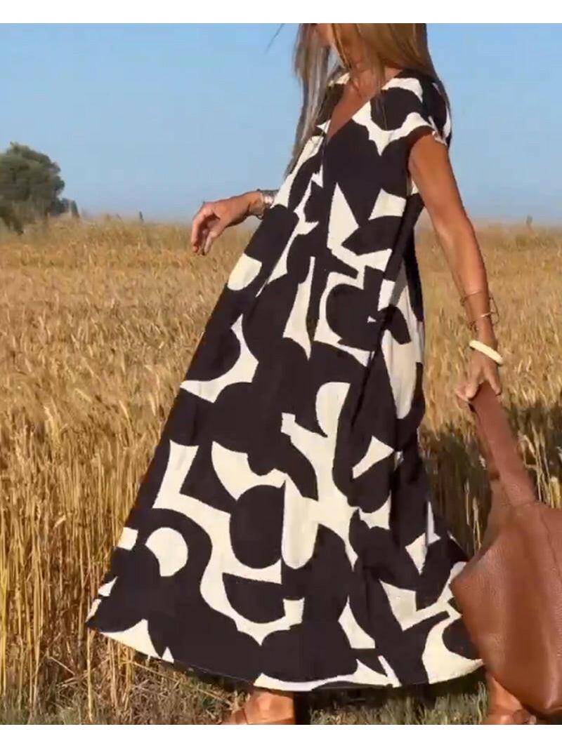 Alina | Abstract Maxi Dress - ginlerie 1