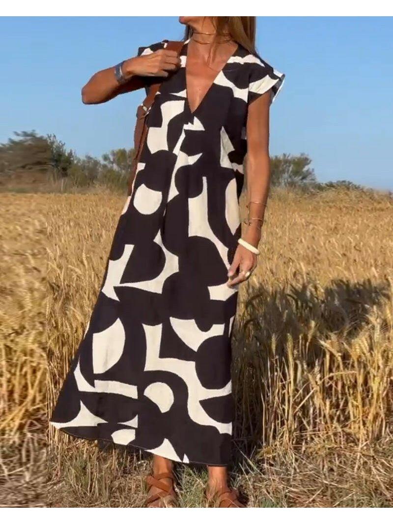 Alina | Abstract Maxi Dress - ginlerie 2