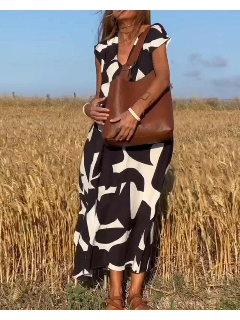 Alina | Abstract Maxi Dress - ginlerie 4