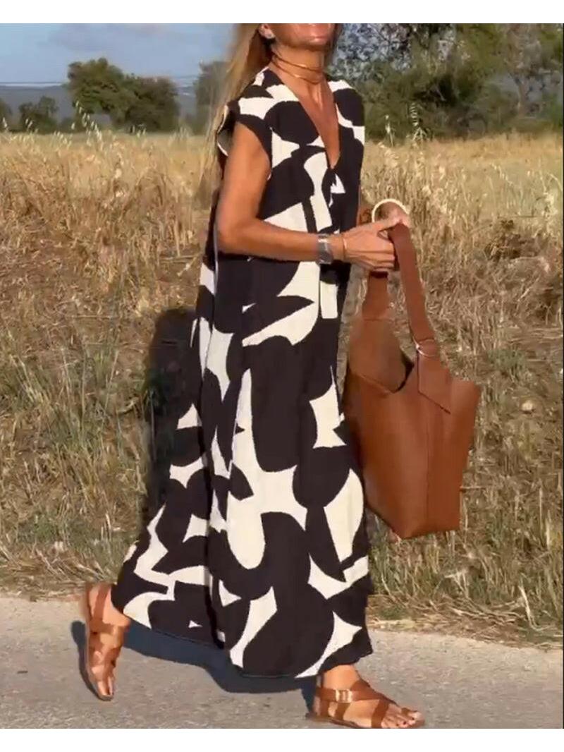 Alina | Abstract Maxi Dress - ginlerie 7