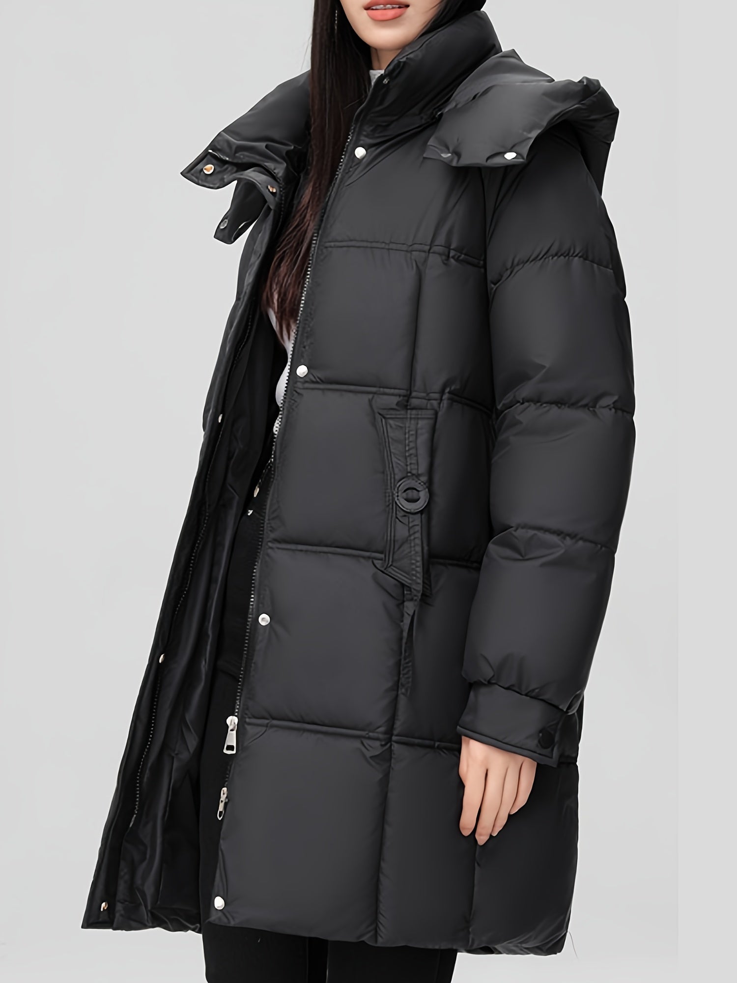 Amelia | Hooded Longline Puffer Coat - ginlerie 0