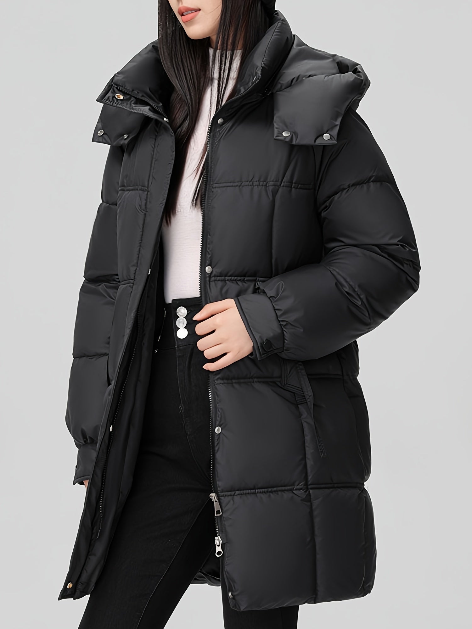 Amelia | Hooded Longline Puffer Coat - ginlerie 3