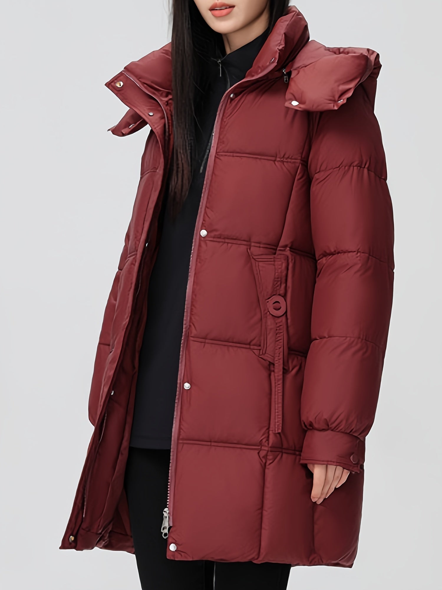 Amelia | Hooded Longline Puffer Coat - ginlerie 4
