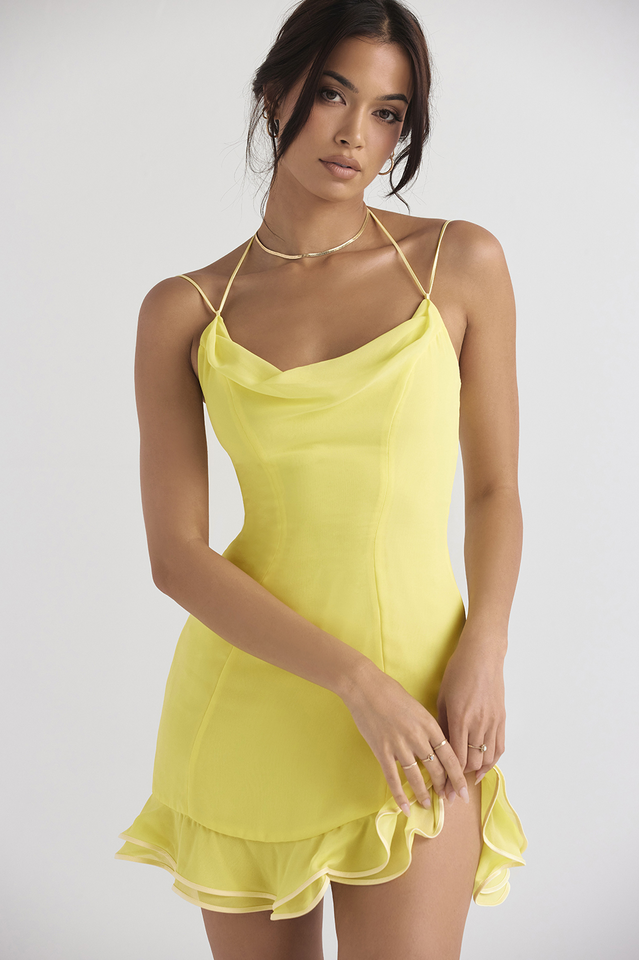 Aria | Cowl-Neck Cocktail Dress - ginlerie 1