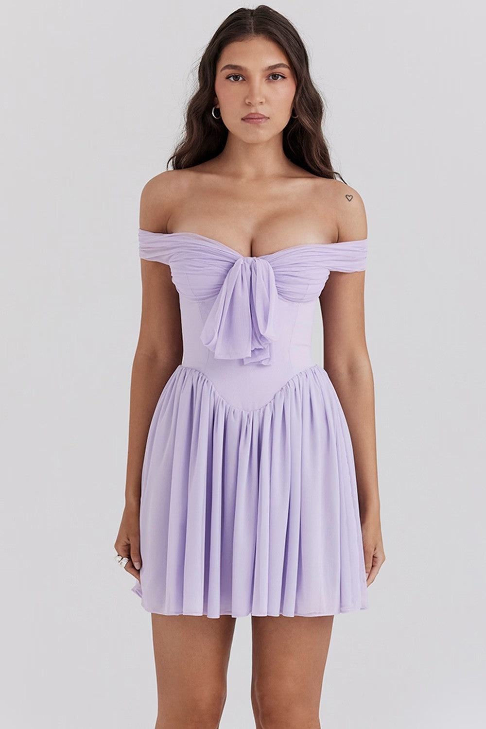 Aria | Off Shoulder Mini Dress - ginlerie 0