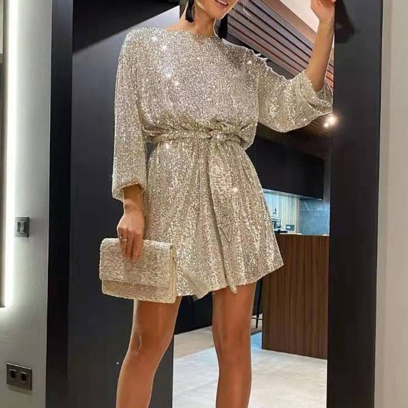 Aria | Sequin Mini Dress - ginlerie 3
