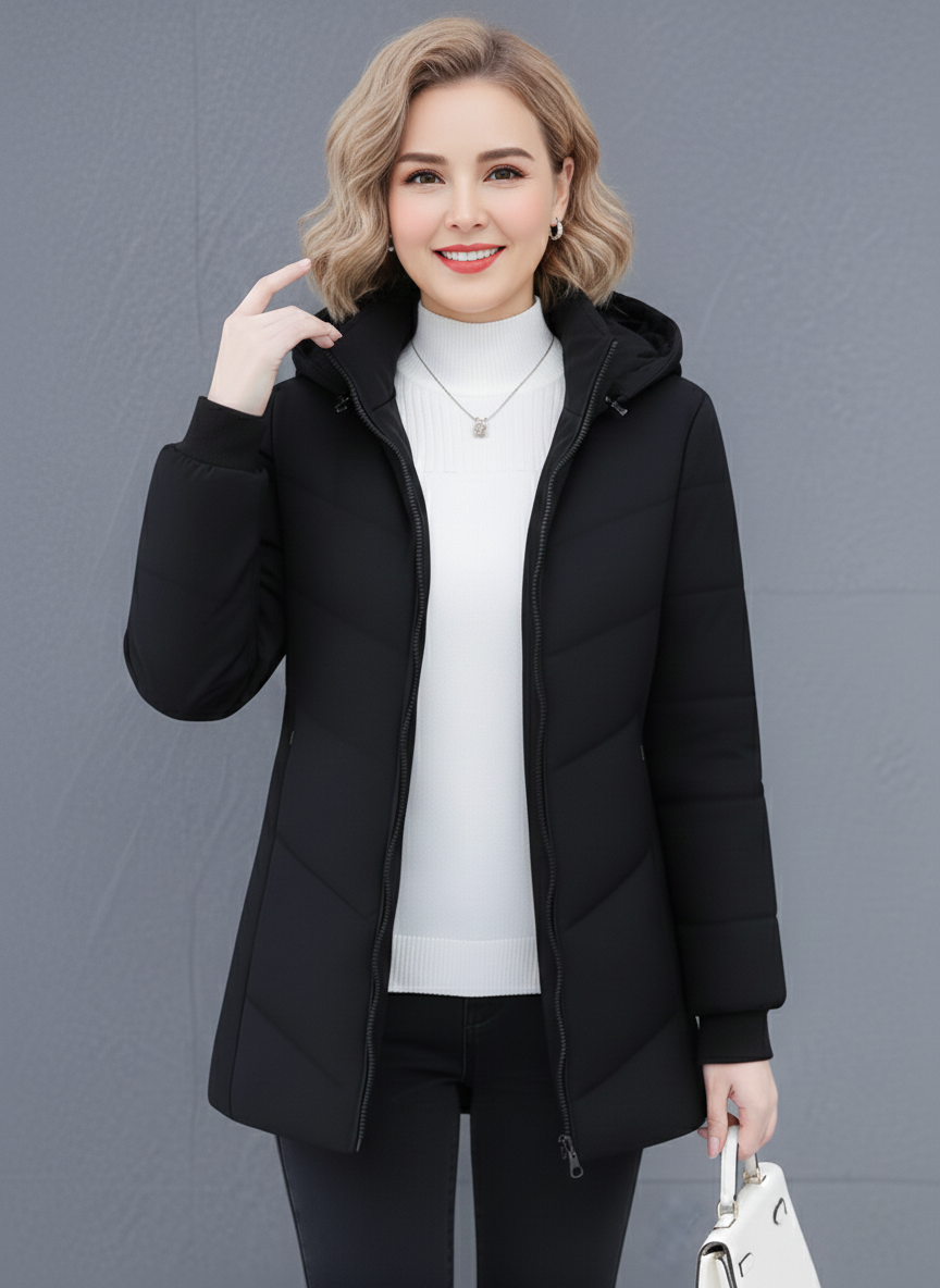 Aurora | Black Quilted Puffer Jacket - ginlerie 1