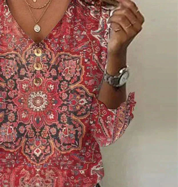 Aurora | Bohemian Print Blouse - ginlerie 2