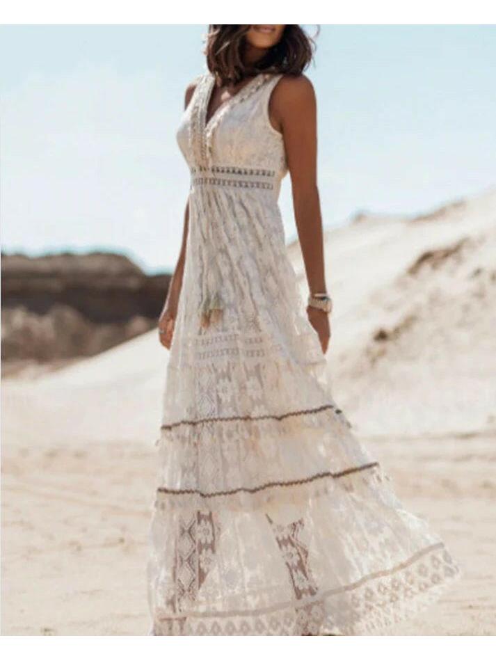 Aurora | Boho Midi Dress - ginlerie 0
