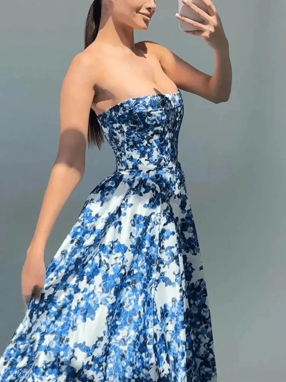 Aurora | Floral Print Gown - ginlerie 4