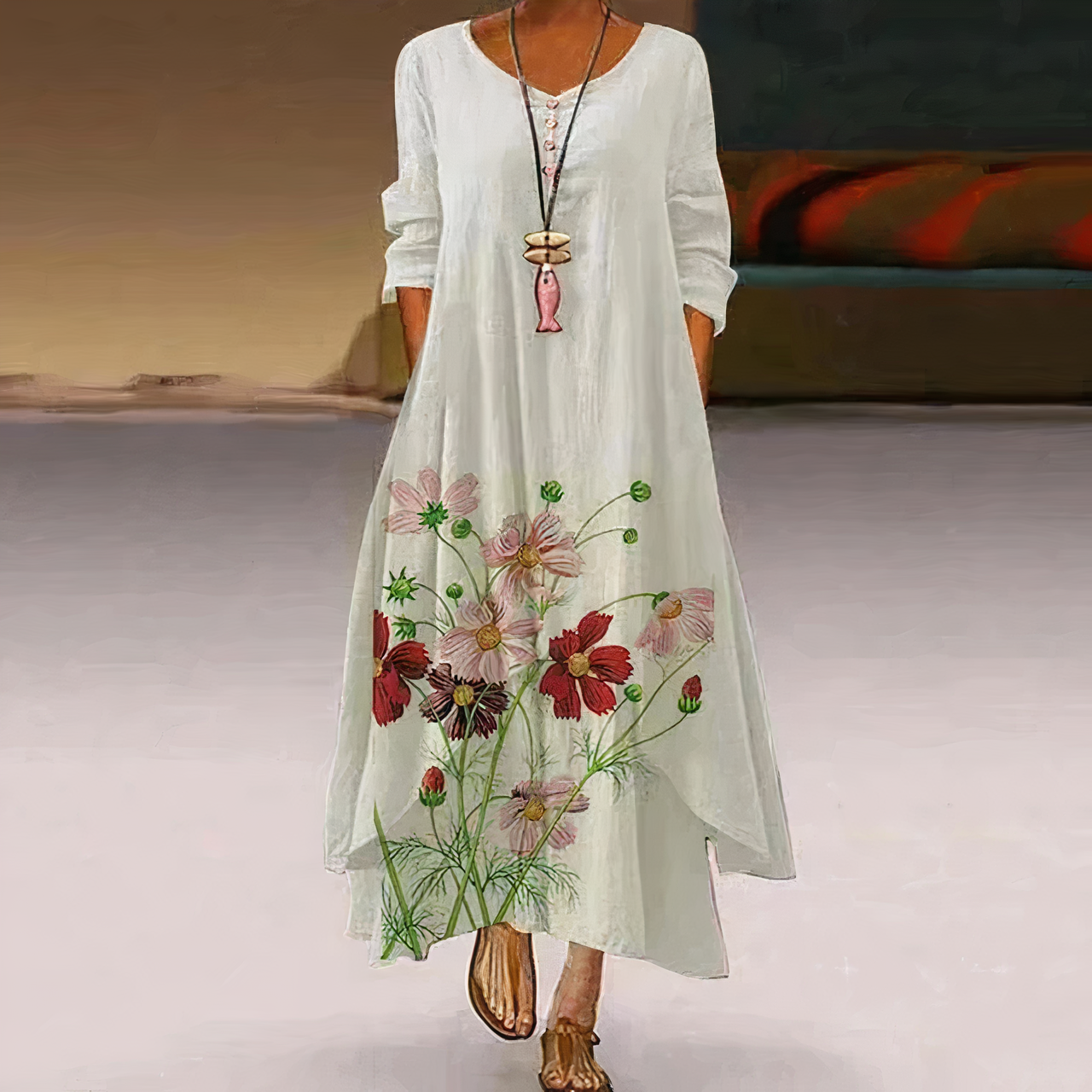 Aurora | Flowy Floral Dress - ginlerie 0