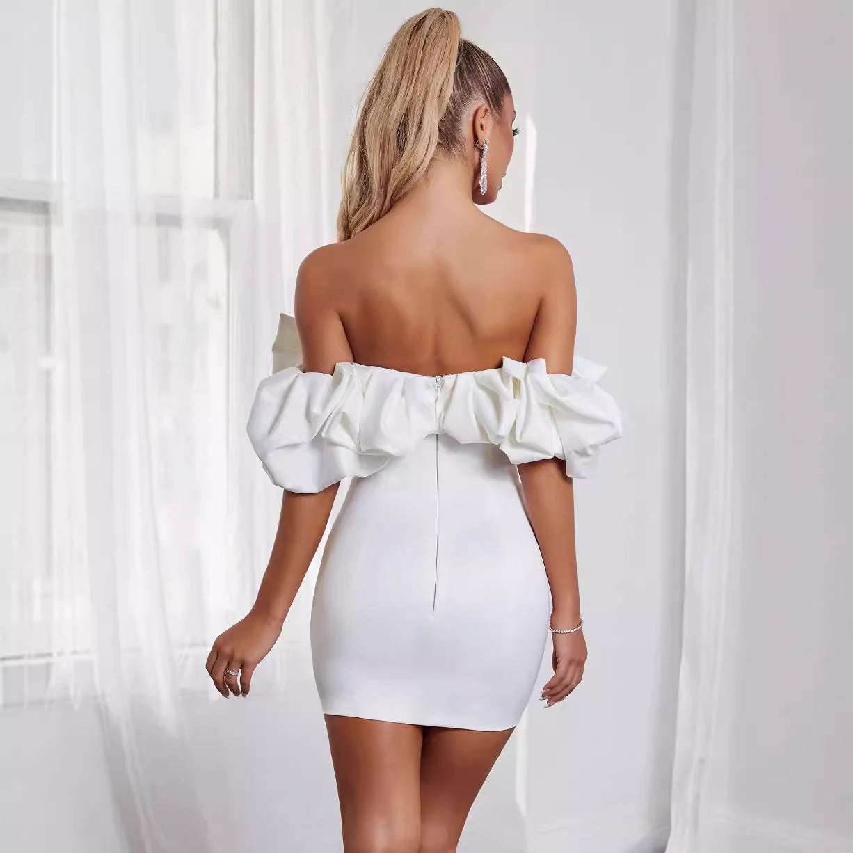 Aurora | Off Shoulder Mini Dress - ginlerie 3