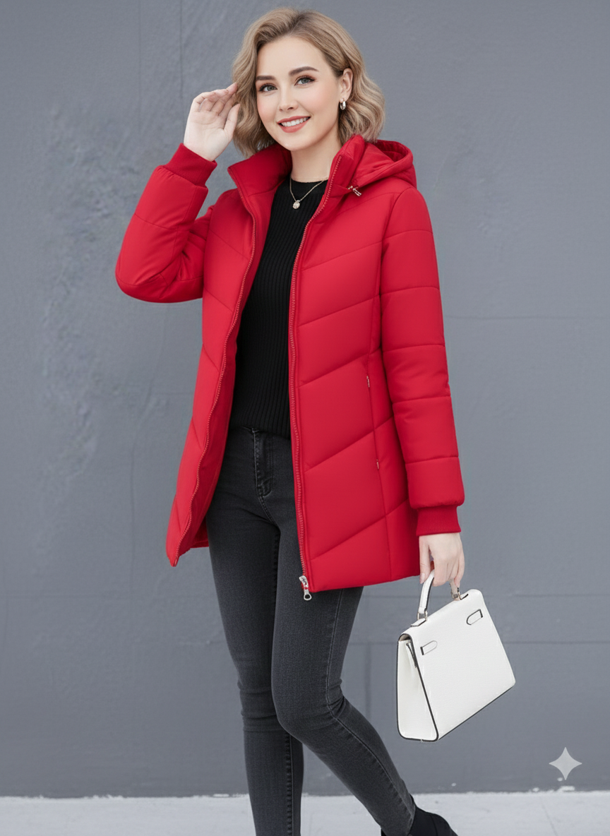 Ava | Quilted Hooded Puffer Jacket - ginlerie 2