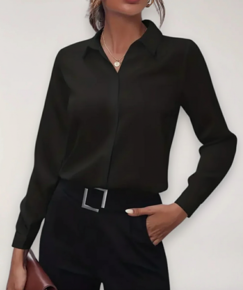 Bella | Tailored Button-Up Blouse - ginlerie 0