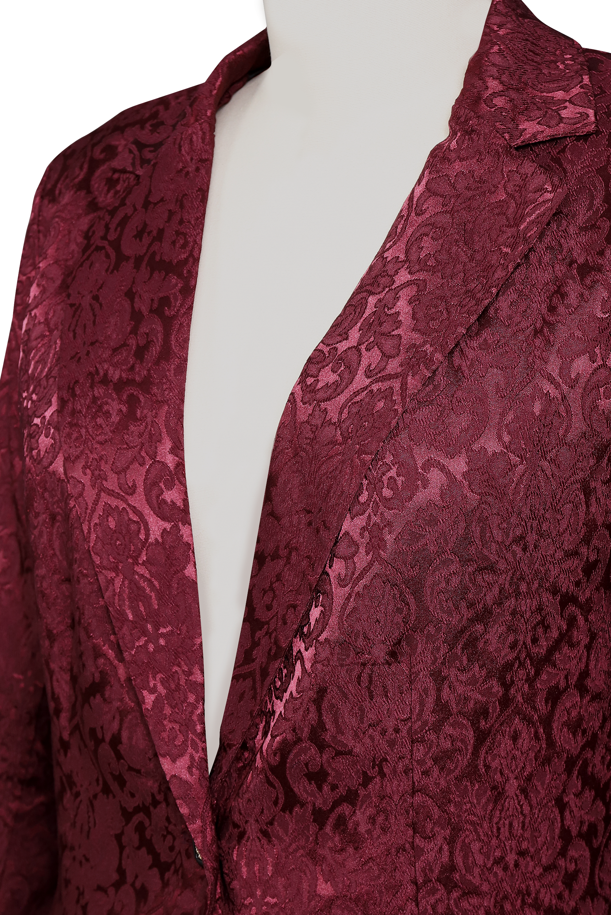 Burgundy Jacquard Blazer with Tailored Fit and Elegant Design 2