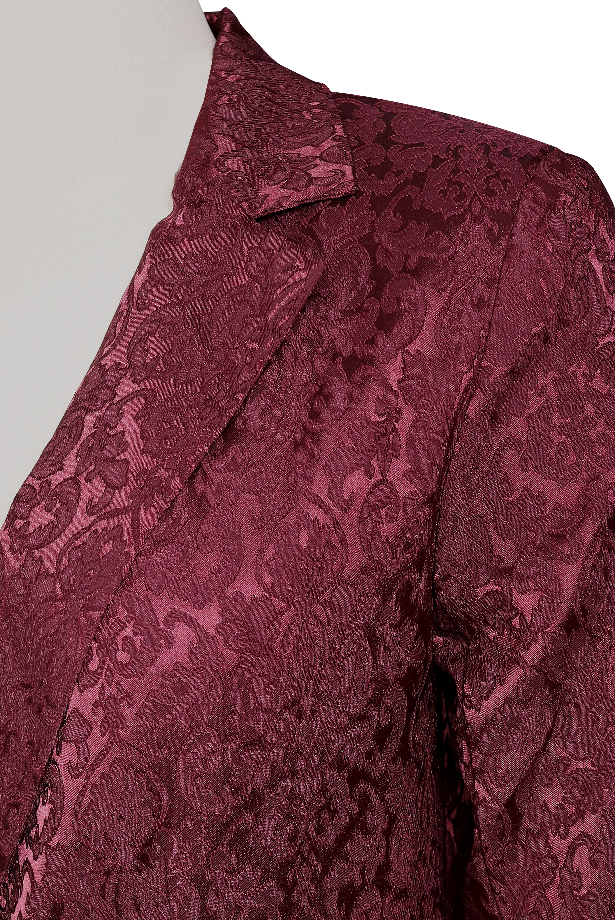 Burgundy Jacquard Blazer with Tailored Fit and Elegant Design 4