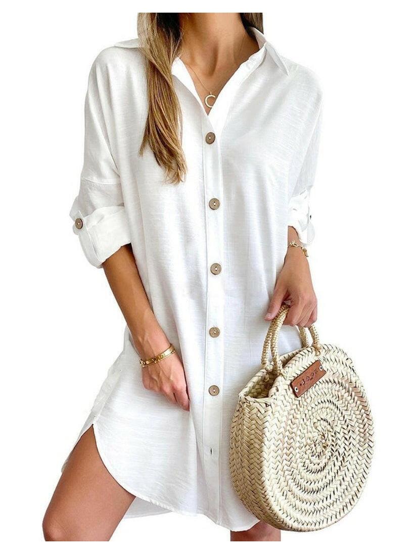 Cassy | Button-Up Shirt Dress - ginlerie 1