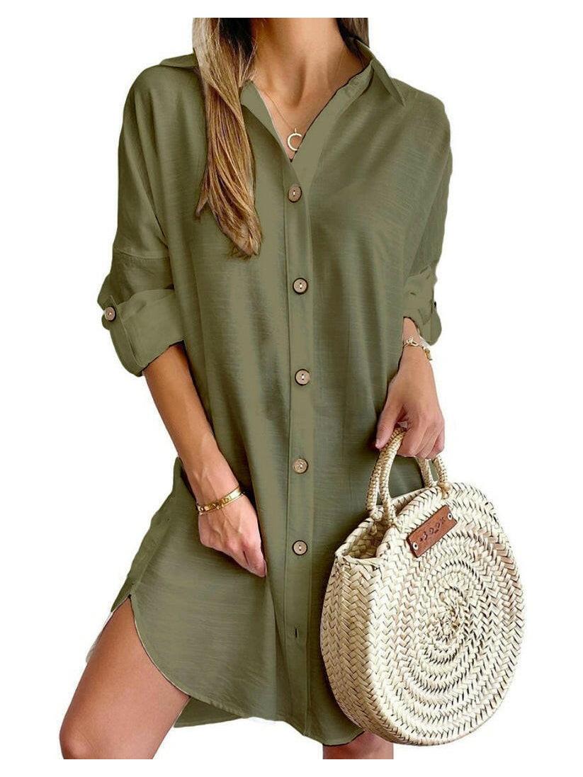 Cassy | Button-Up Shirt Dress - ginlerie 3