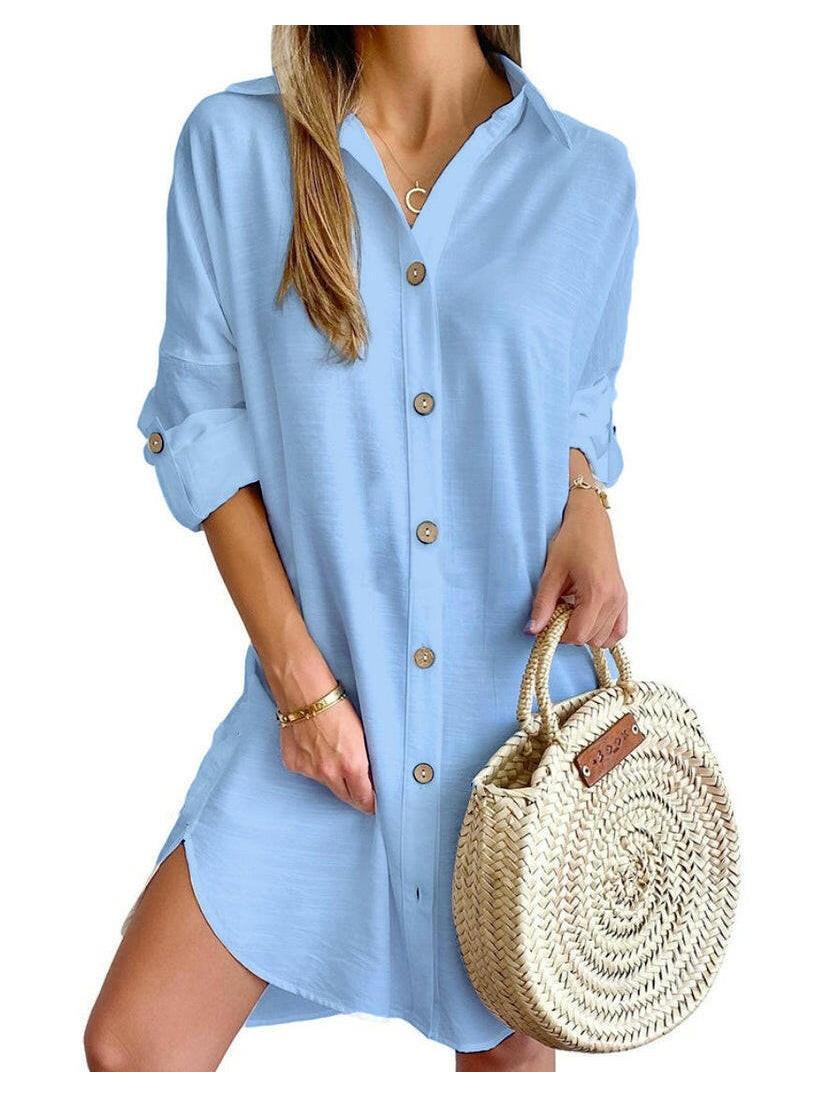 Cassy | Button-Up Shirt Dress - ginlerie 5