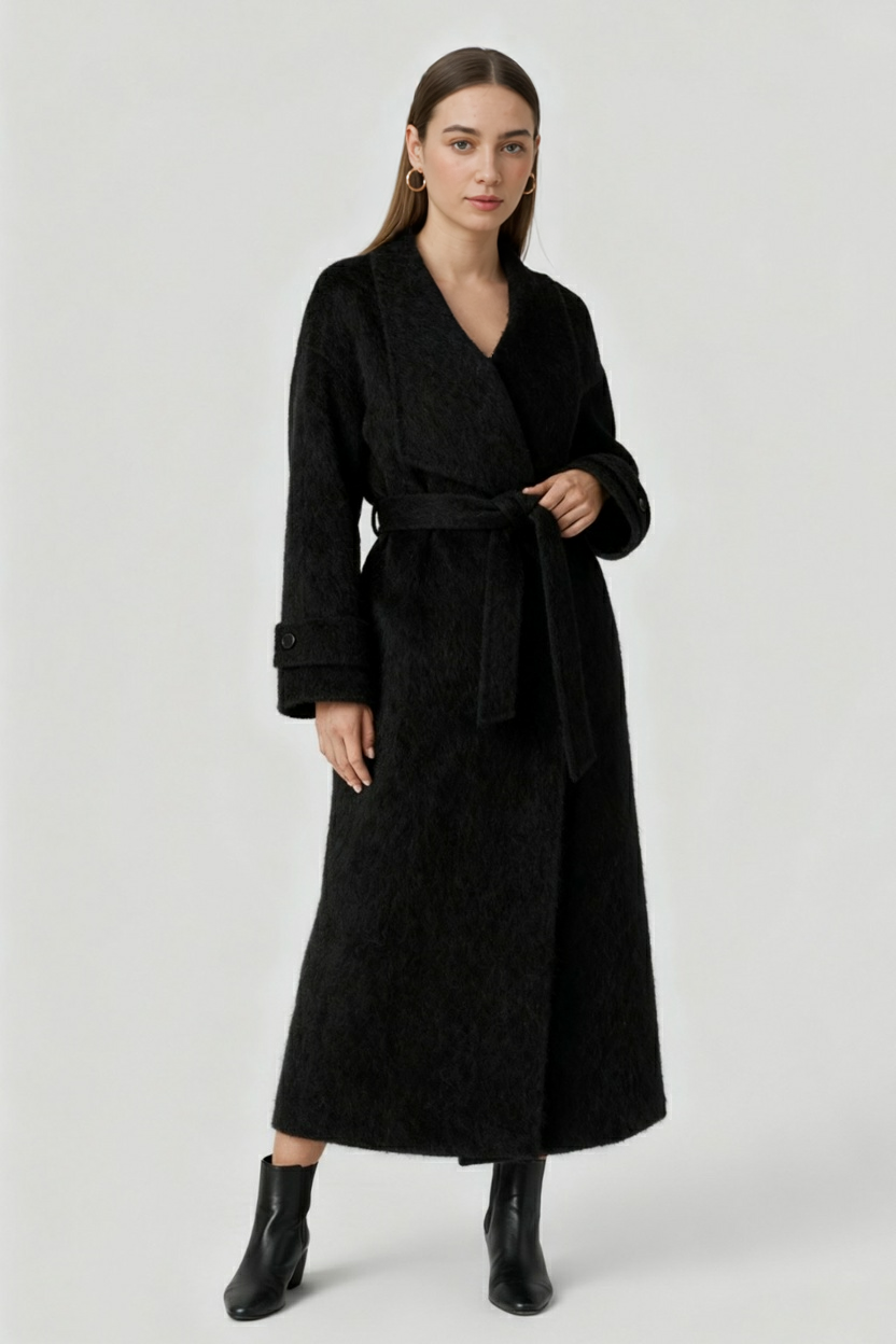 Celeste | Elegant Black Winter Coat - ginlerie 2