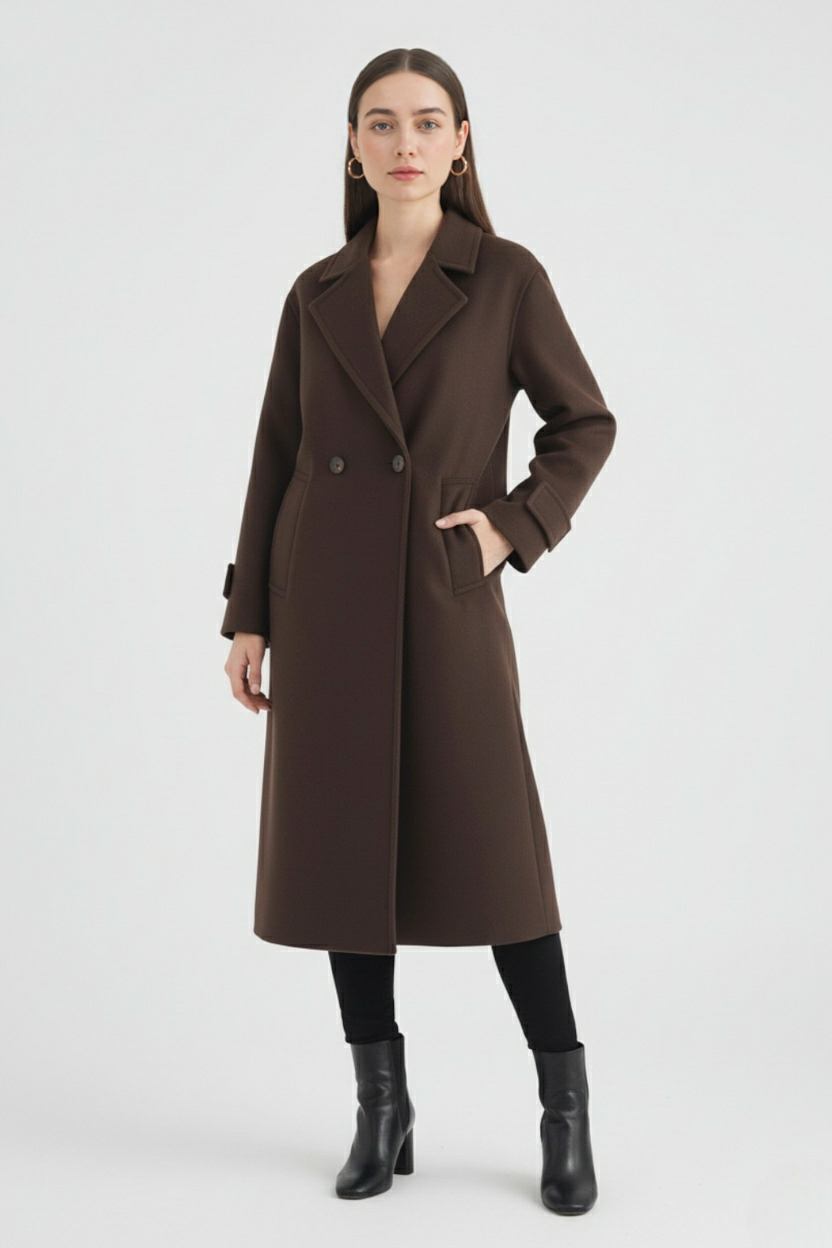 Celeste | Elegant Brown Winter Coat - ginlerie 2