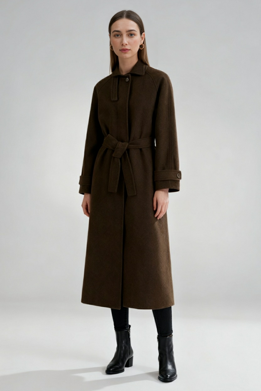 Celeste | Elegant Brown Winter Coat - ginlerie 2