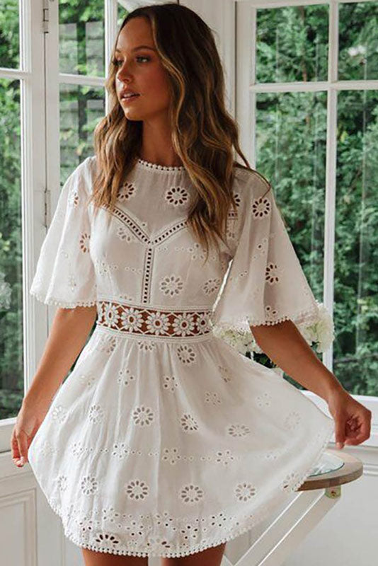 Celeste | Eyelet Summer Dress - ginlerie 0