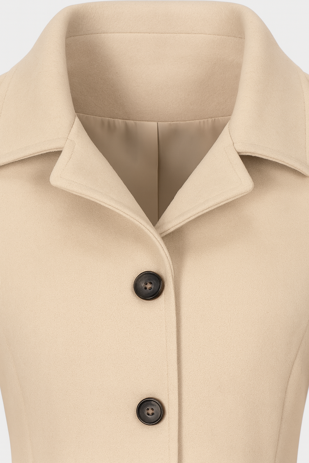 Celeste | Mid-Length Beige Winter Coat - ginlerie 4