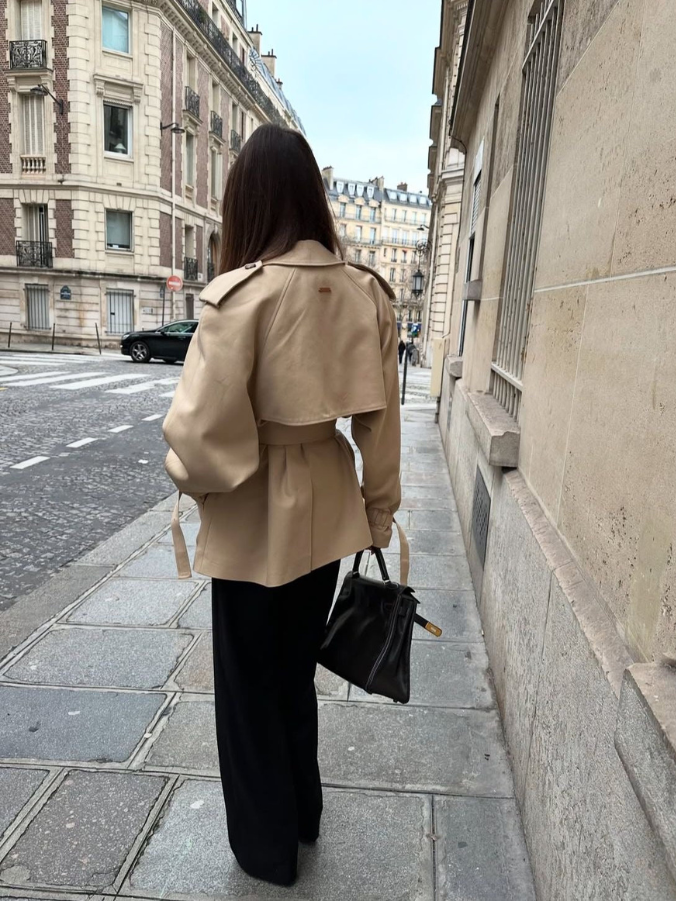 Celia | Short Belted Trench Coat - ginlerie 3