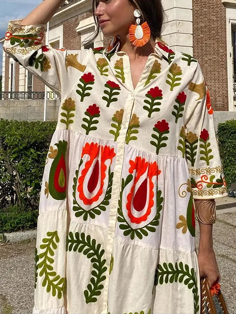 Claire | Chic Patchwork Summer Dress - ginlerie 4