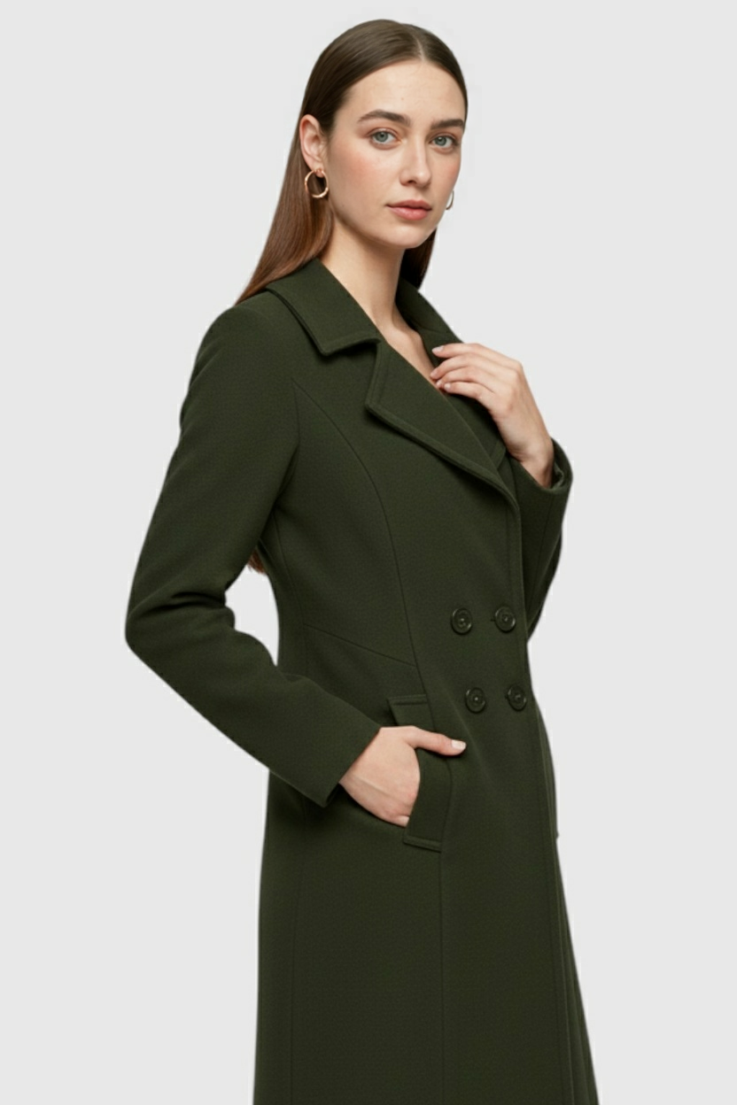 Clara | Army Green Trench Coat - ginlerie 1