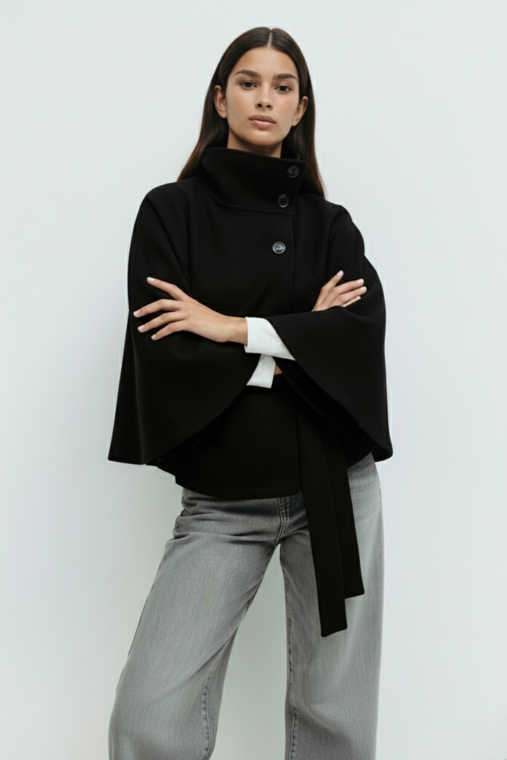 Clara | Belted Cape Coat - ginlerie 5