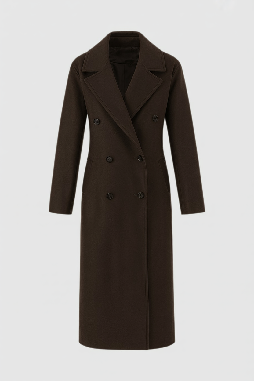Clara | Chic Dark Brown Coat - ginlerie 0