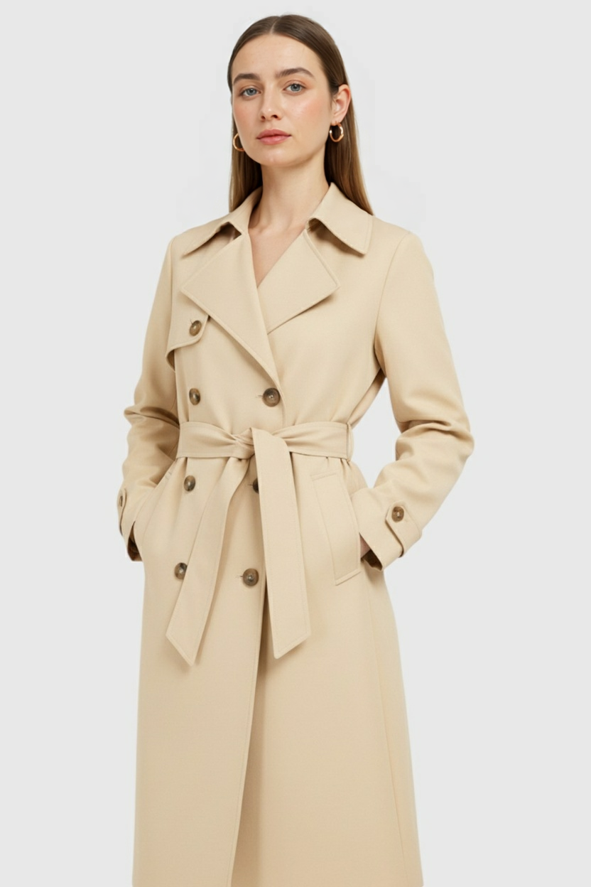 Clara | Classic Beige Trench Coat - ginlerie 1