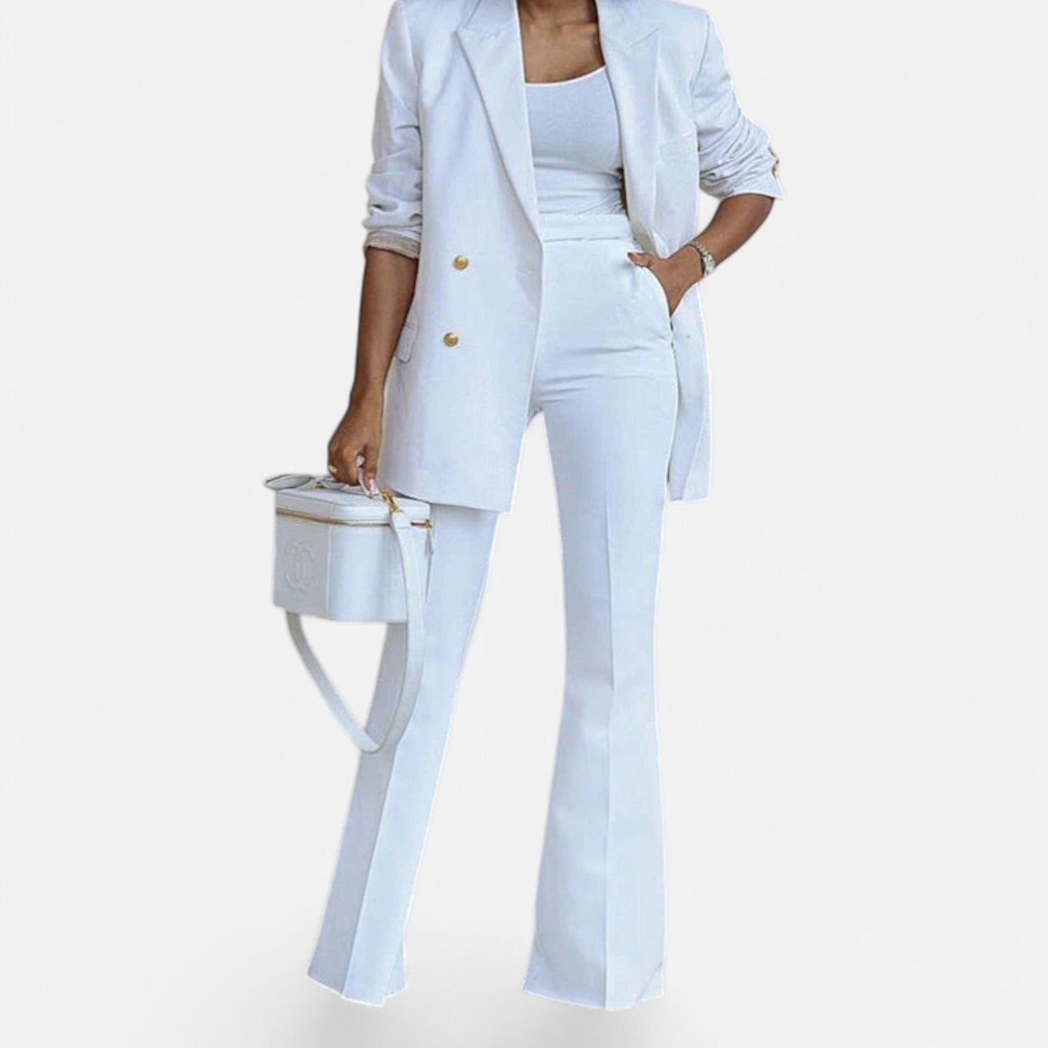 Clara | Double Breasted Pantsuit Set - ginlerie 1