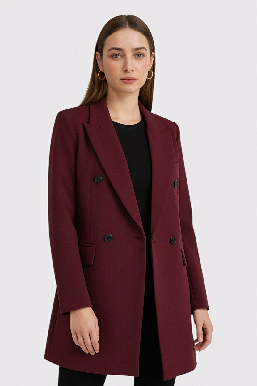 Clara | Elegant Burgundy Blazer - ginlerie 1