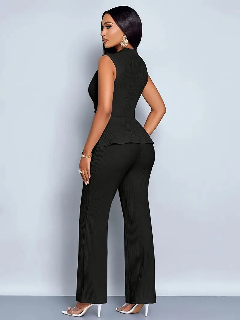 Clara | Elegant Pleated Pants Set - ginlerie 2