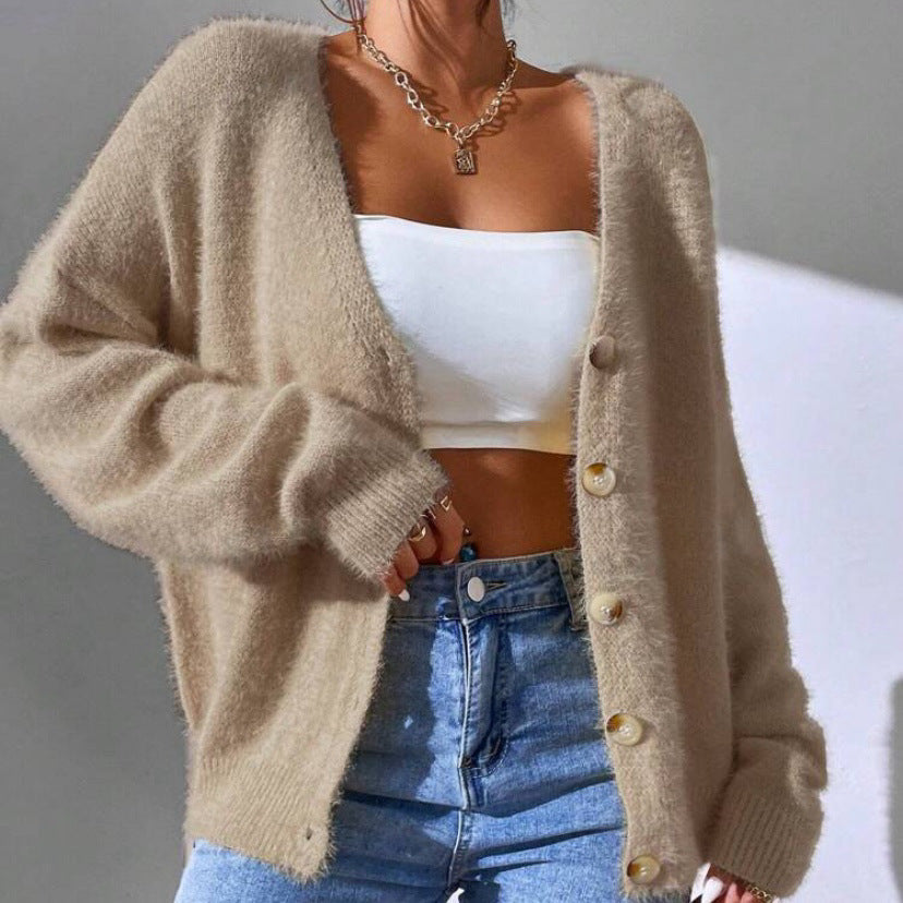 Clara | Faux Mink Cardigan Sweater - ginlerie 0