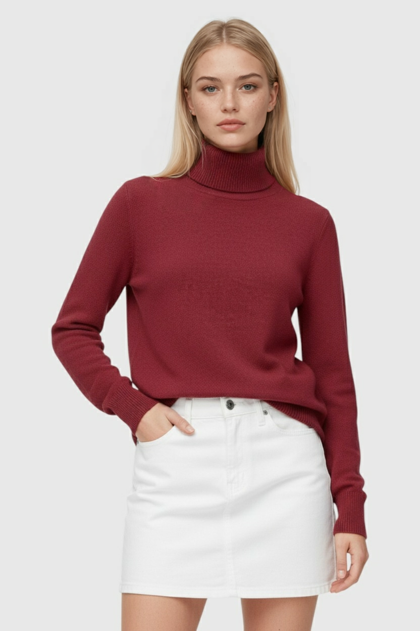 Clara | Fleece Lined Turtleneck Sweater - ginlerie 1
