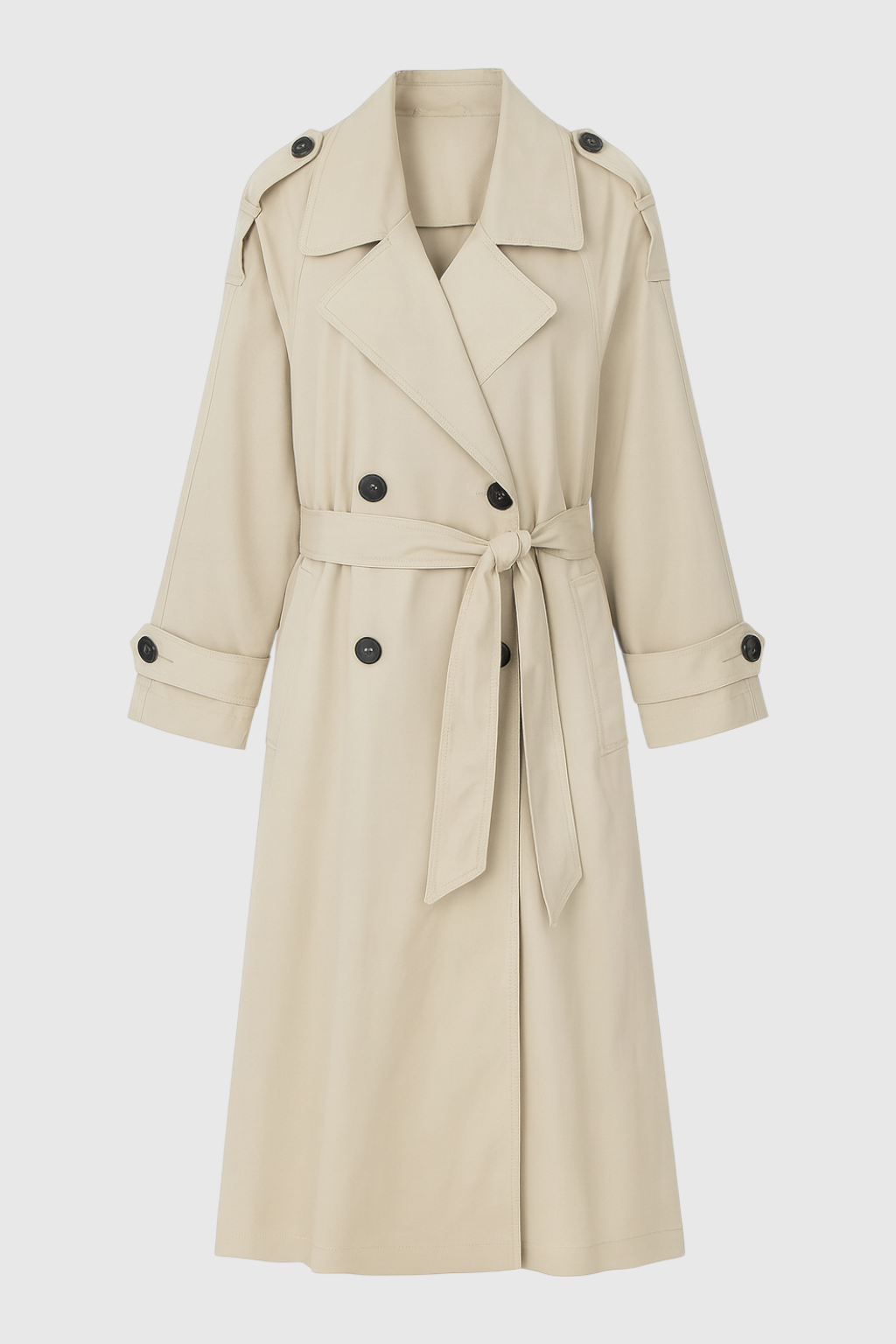 Clara | Khaki Long Sleeve Coat - ginlerie 0