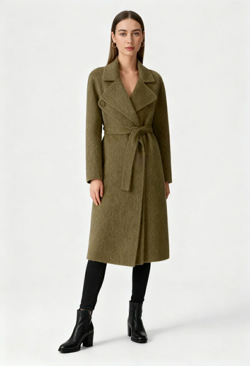 Clara | Khaki Overcoat - ginlerie 1