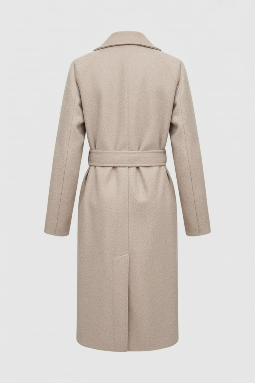 Clara | Mid-Length Beige Coat - ginlerie 3