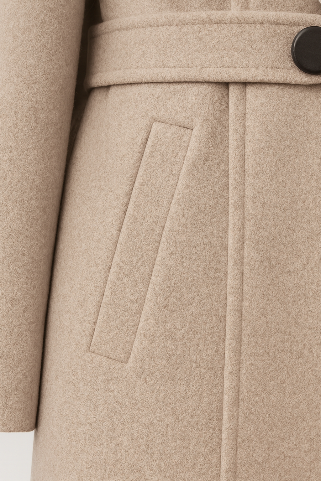 Clara | Mid-Length Beige Coat - ginlerie 5
