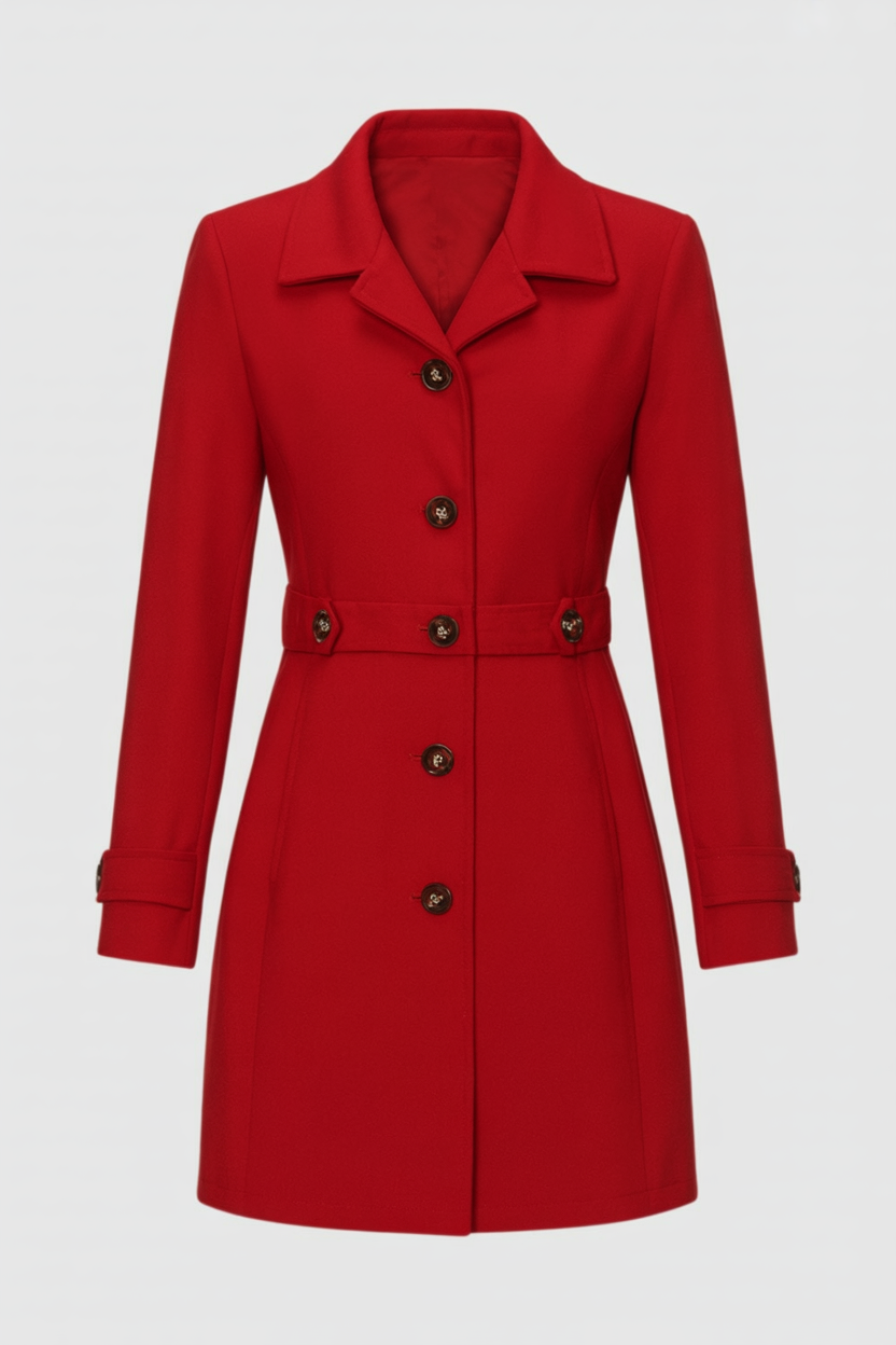 Clara | Mid-Length Red Coat - ginlerie 0
