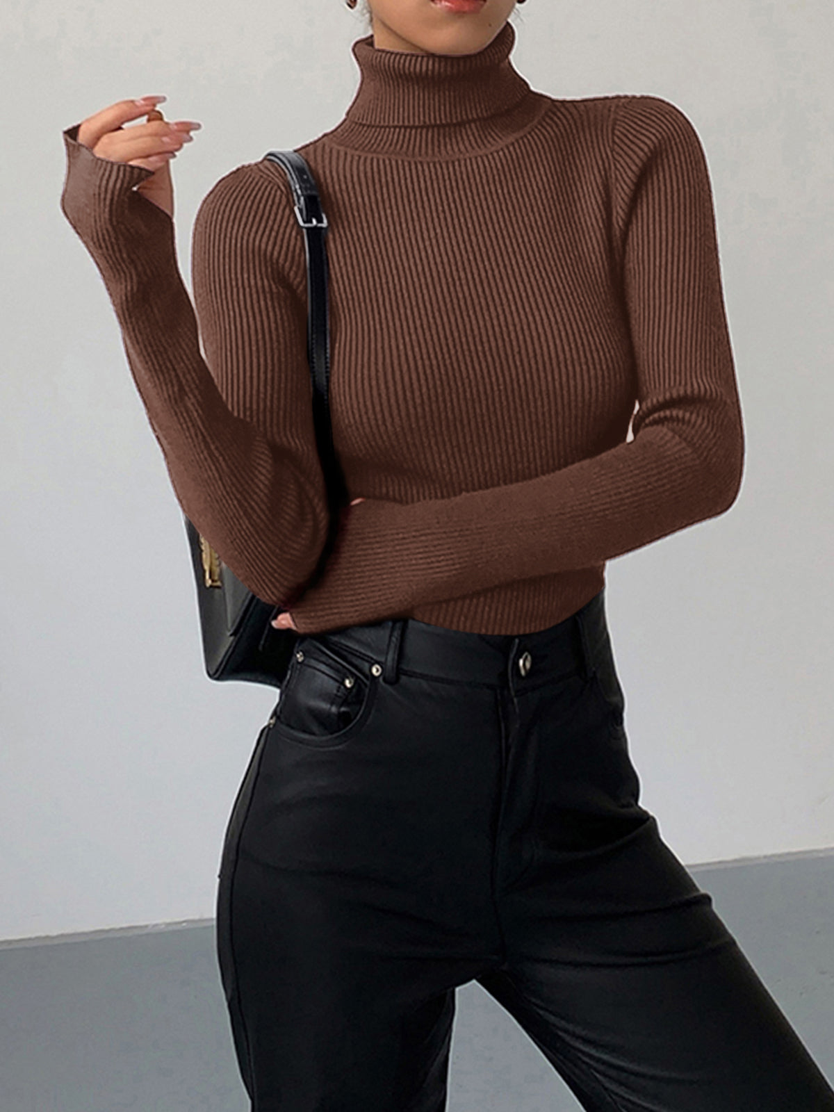Clara | Minimalist Slim Turtleneck Top - ginlerie 0