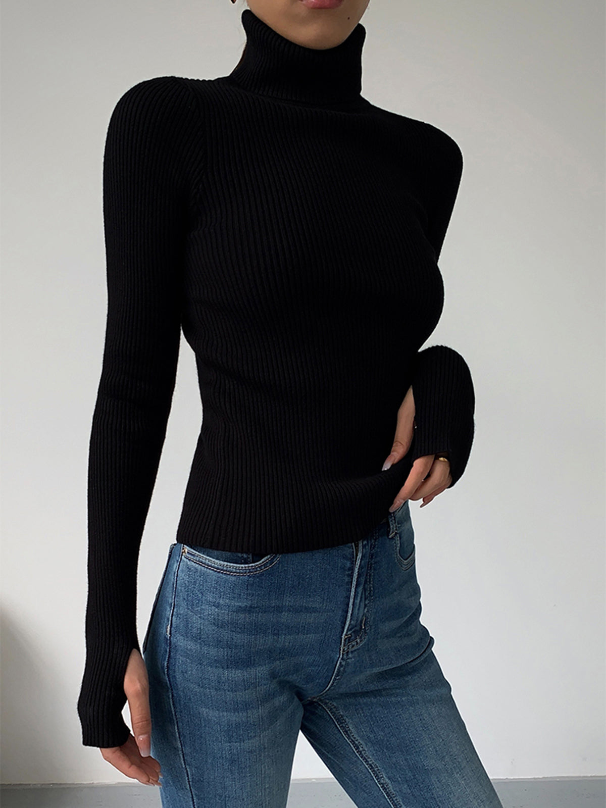Clara | Minimalist Slim Turtleneck Top - ginlerie 8