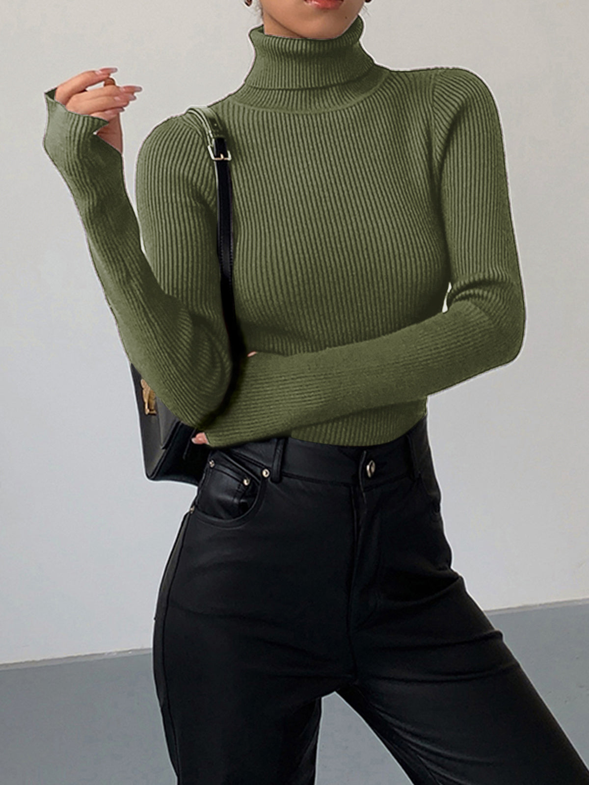 Clara | Minimalist Slim Turtleneck Top - ginlerie 9