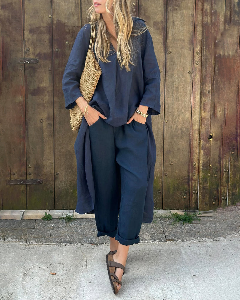Clara | Relaxed Tunic and Pant Set - ginlerie 0