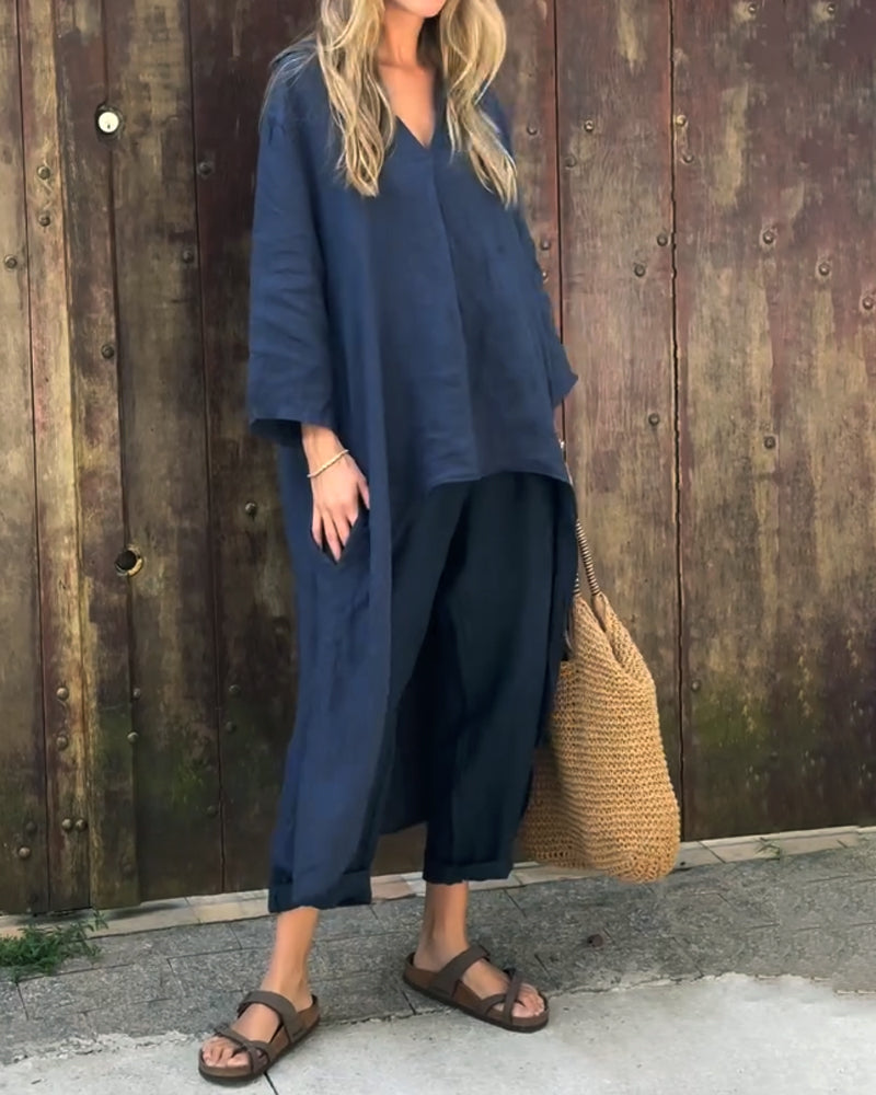 Clara | Relaxed Tunic and Pant Set - ginlerie 1